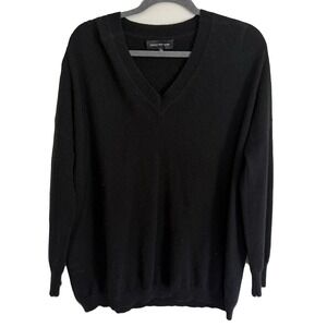 Jones New York Cashmere Black V Neck Long Sleeve Classic Sweater X-Large